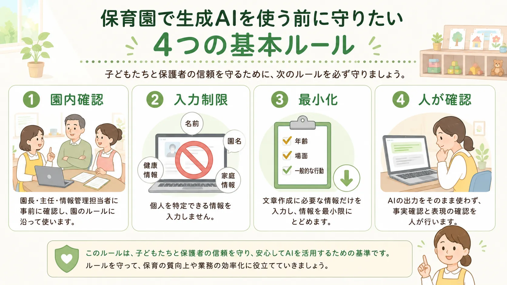 保育園で生成AIを使う前に確認する4つの基本ルール