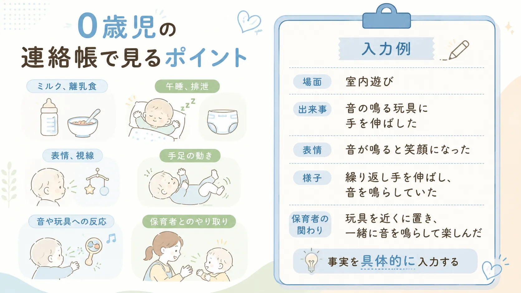 0歳児の連絡帳AIプロンプト