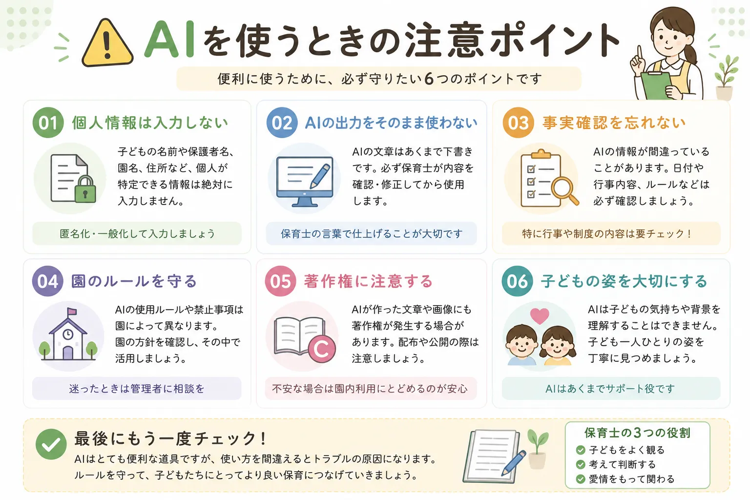 週案から評価、翌月の月案までの循環