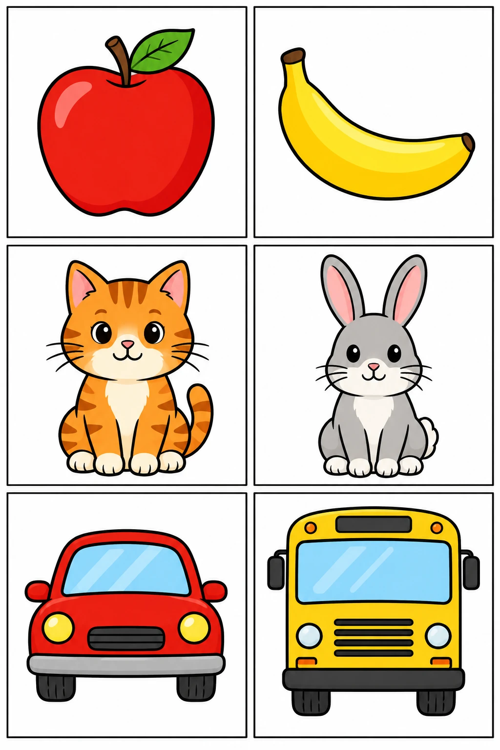 絵合わせカードに使う6種類の素材